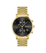 Hugo Boss Integrity Guld Stål svart urtavla 42mm Herrklocka 1513781