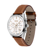 BOSS Champion Brun Läder vit urtavla 42mm Herrklocka 1513879