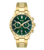 BOSS Allure Guld Stål grön urtavla 42mm Herrklocka 1513923