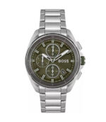 BOSS Volane Volane Silver Stål grön urtavla 44mm Herrklocka 1513951