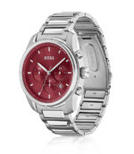 BOSS Trace Silver Stål röd urtavla 44mm Herrklocka 1514004