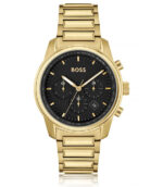 BOSS Trace Guld Stål svart urtavla 44mm Herrklocka 1514006