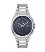 BOSS Steer Steer Chrono Silver Stål blå urtavla 44mm Herrklocka 1514048