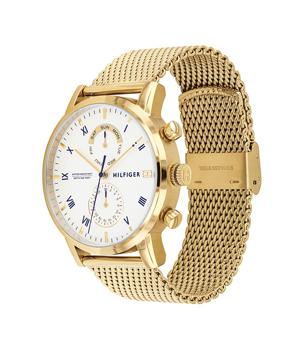 Tommy Hilfiger Kane Guld Stål 44mm Herrklocka 1710403