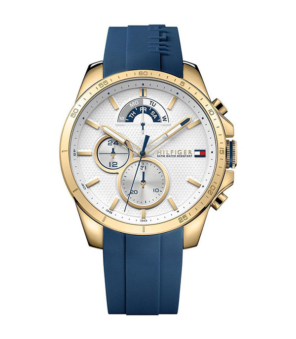 Tommy Hilfiger Decker Blå Sillikon 44mm Herrklocka 1791353