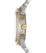 Emporio Armani Mario Silver/Guld Stål svart urtavla 43mm Herrklocka AR11521