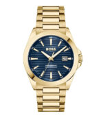 BOSS Strike 1514172 Guld Stål blå urtavla 41mm Herrklocka 1514172