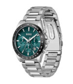 BOSS Strike 1514241 Silver Stål grön urtavla 41mm Herrklocka 1514241